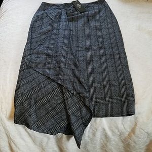 Eleventy. Checkered Asymmetrical Pencil Skirt